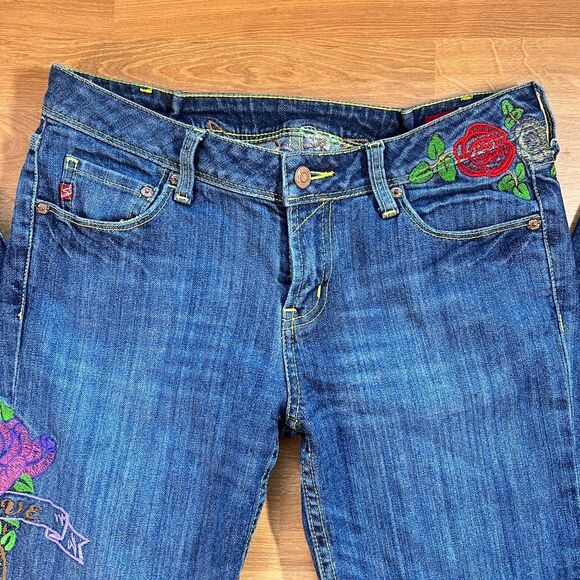 Seven for All Mankind Skinny Jeans with Embroidered Roses – Size 30 - Picture 7 of 8